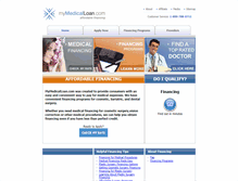 Tablet Screenshot of mymedicalloan.com